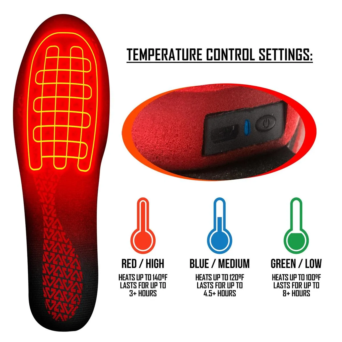 Gerbing 3V Rechargeable Heated Insoles with Remote