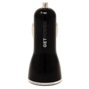 GetPower Black Dual USB Car Adapter For Universal