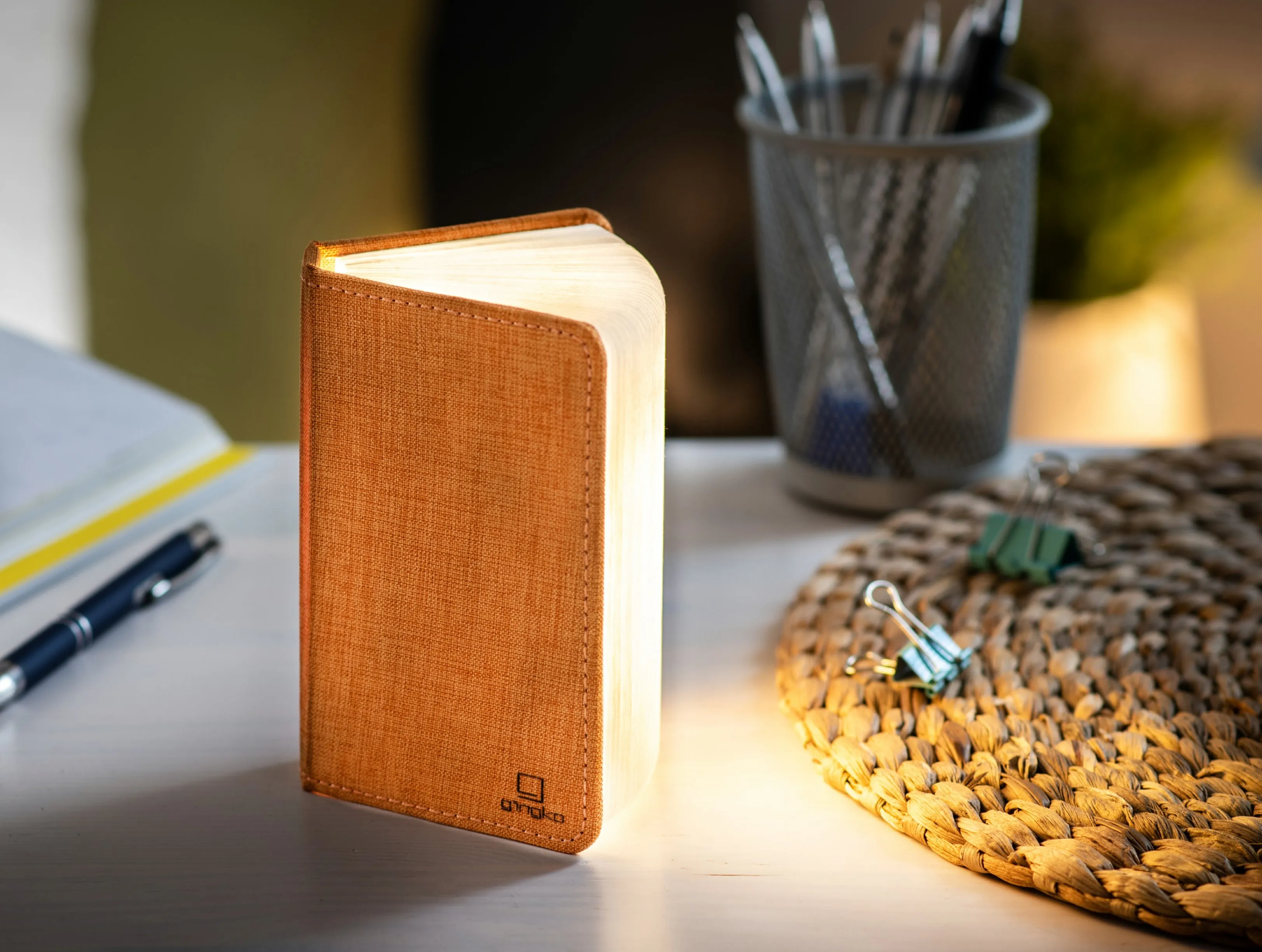 Ging-Ko Mini Fabric Smart Book Light - Harmony Orange