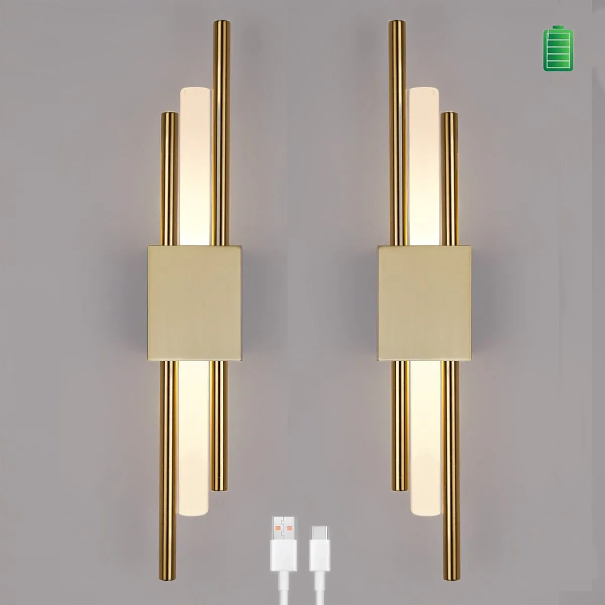 Glitch Wall Light • Gold • Battery • 2 Pack