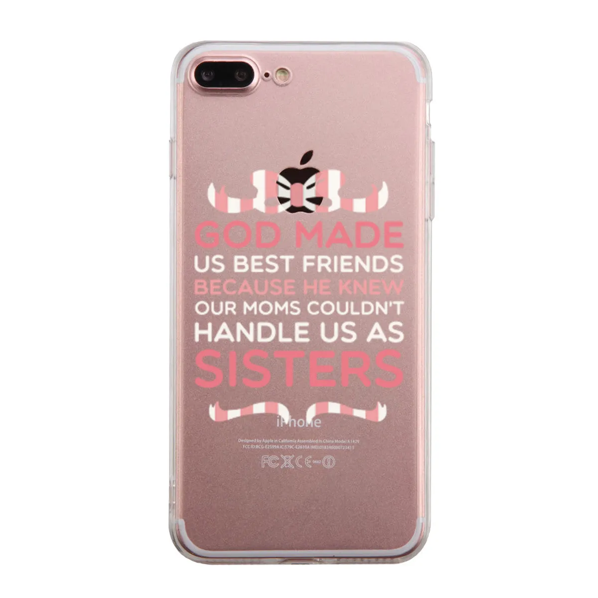 God Made Us Pink BFF Phone Case Cute Clear Phonecase