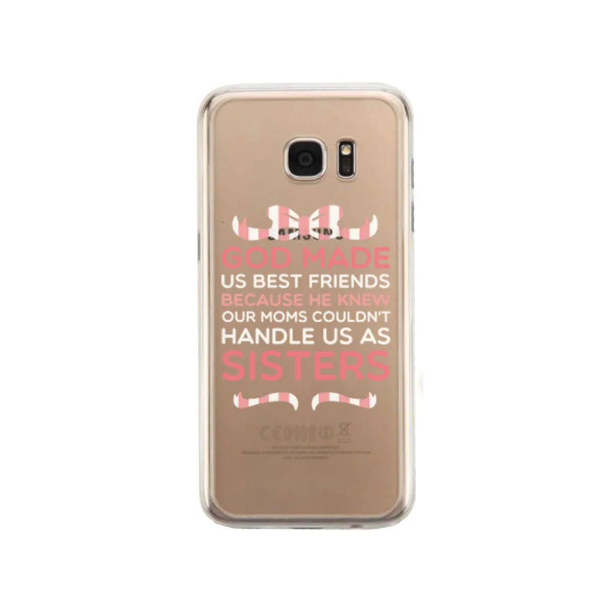 God Made Us Pink BFF Phone Case Cute Clear Phonecase