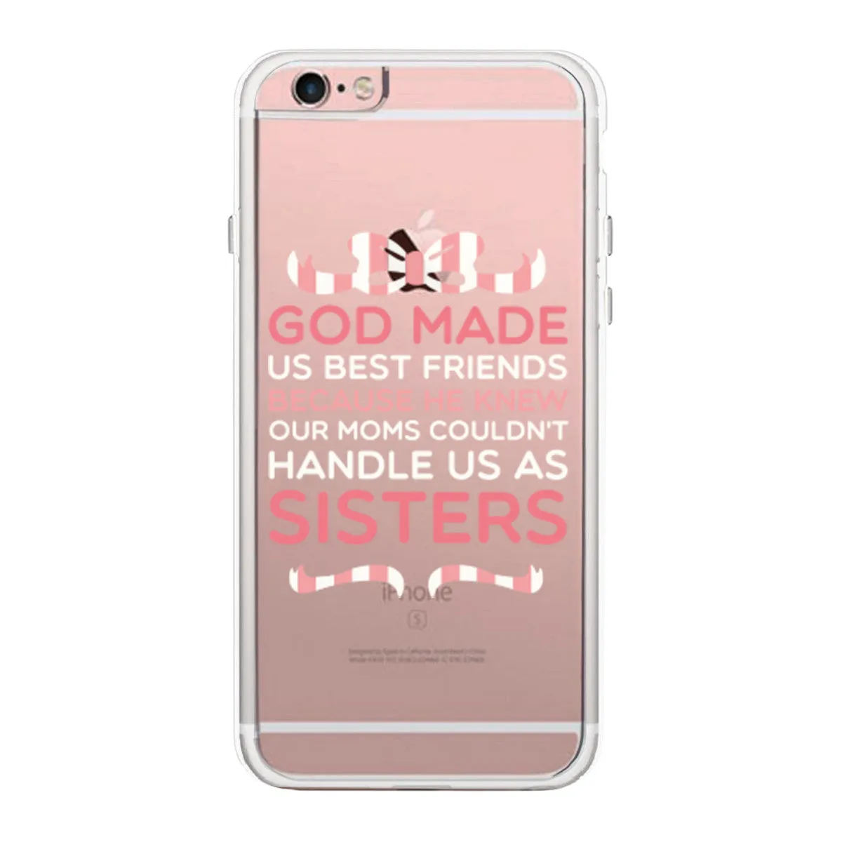 God Made Us Pink BFF Phone Case Cute Clear Phonecase