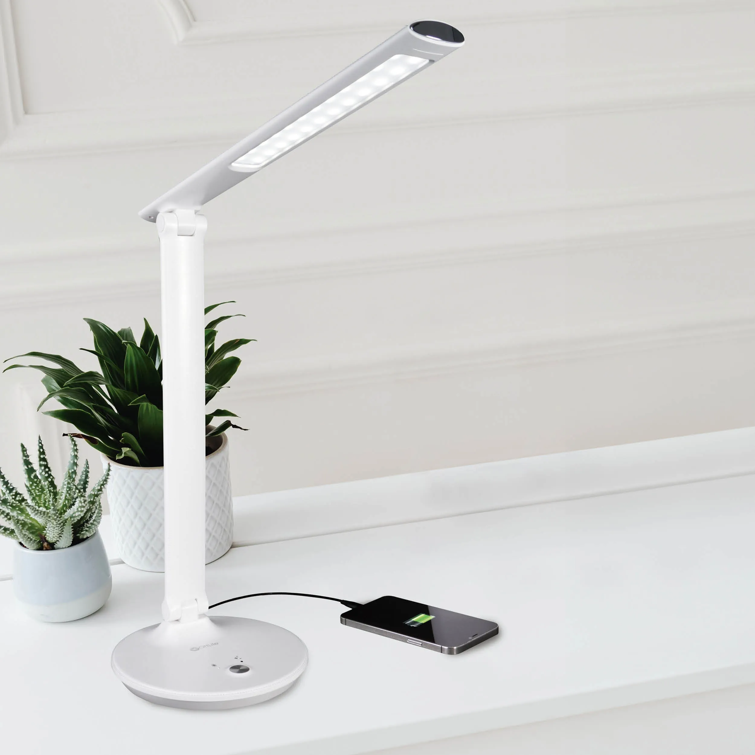 Good Housekeeping by OttLite Sanitizing Desk Lamp with USB Charging