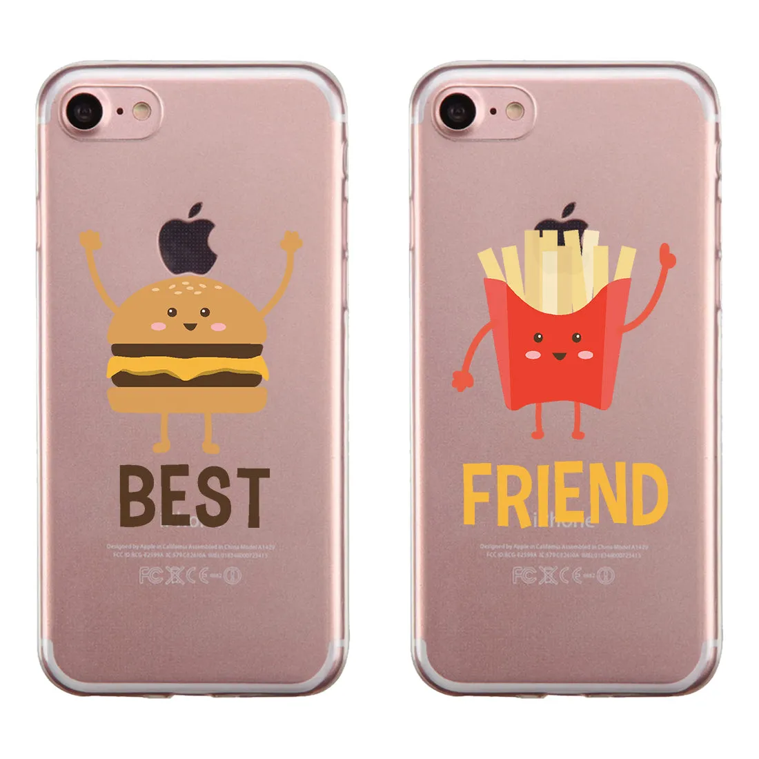 Hamburger Fries BFF Matching Phone Covers Whimsical Fun Food Gift