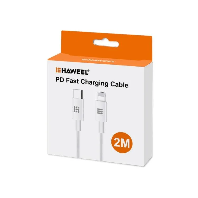 HAWEEL 2m USB-C to 8 Pin PD Fast Charging Cable - 25W 3A for iPhone & iPad