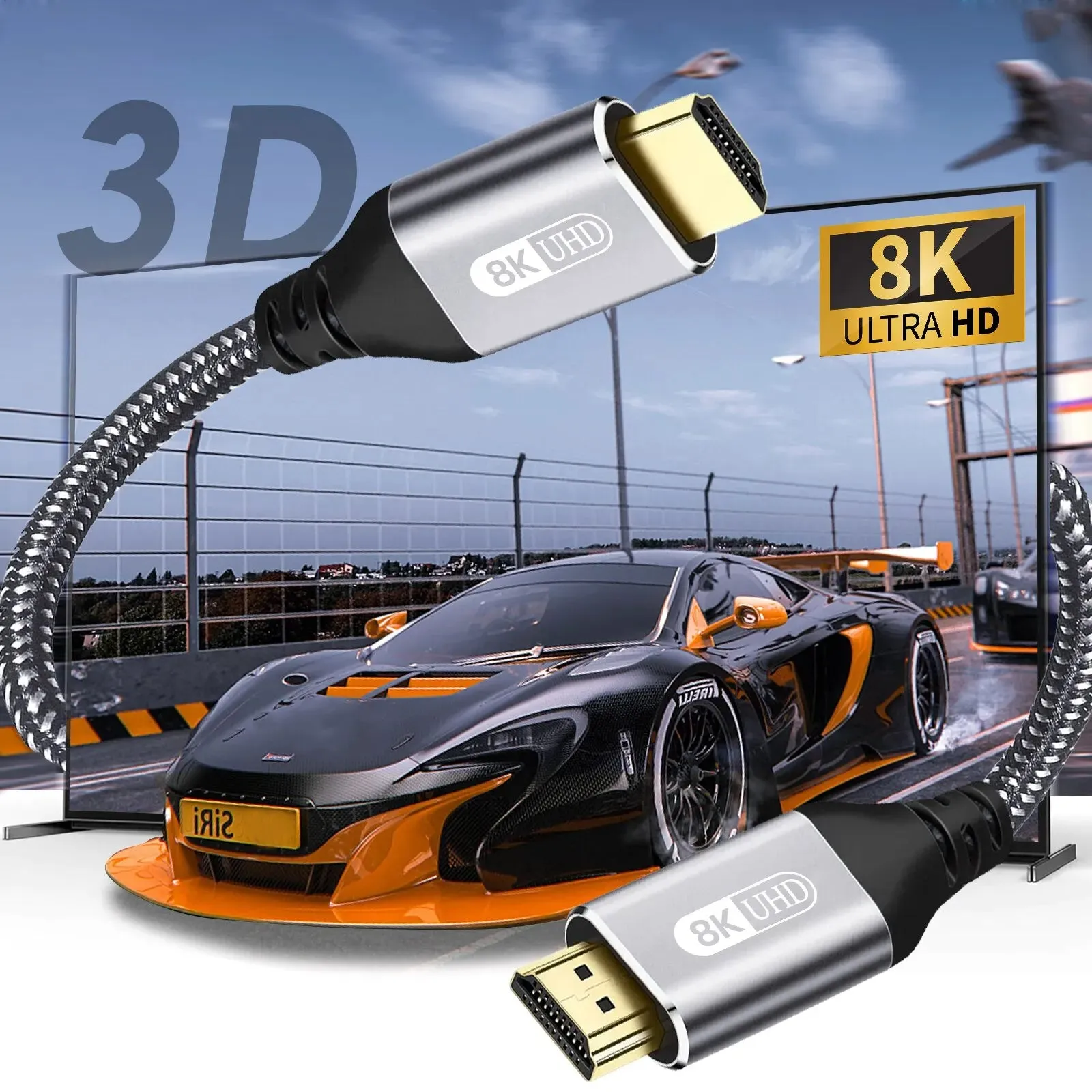 HDMI 2.1 Cable HDMI Cord 8K 60Hz 4K 120Hz 48Gbps EARC ARC HDCP Ultra High Speed HDR for HD TV Laptop Projector PS4 PS5