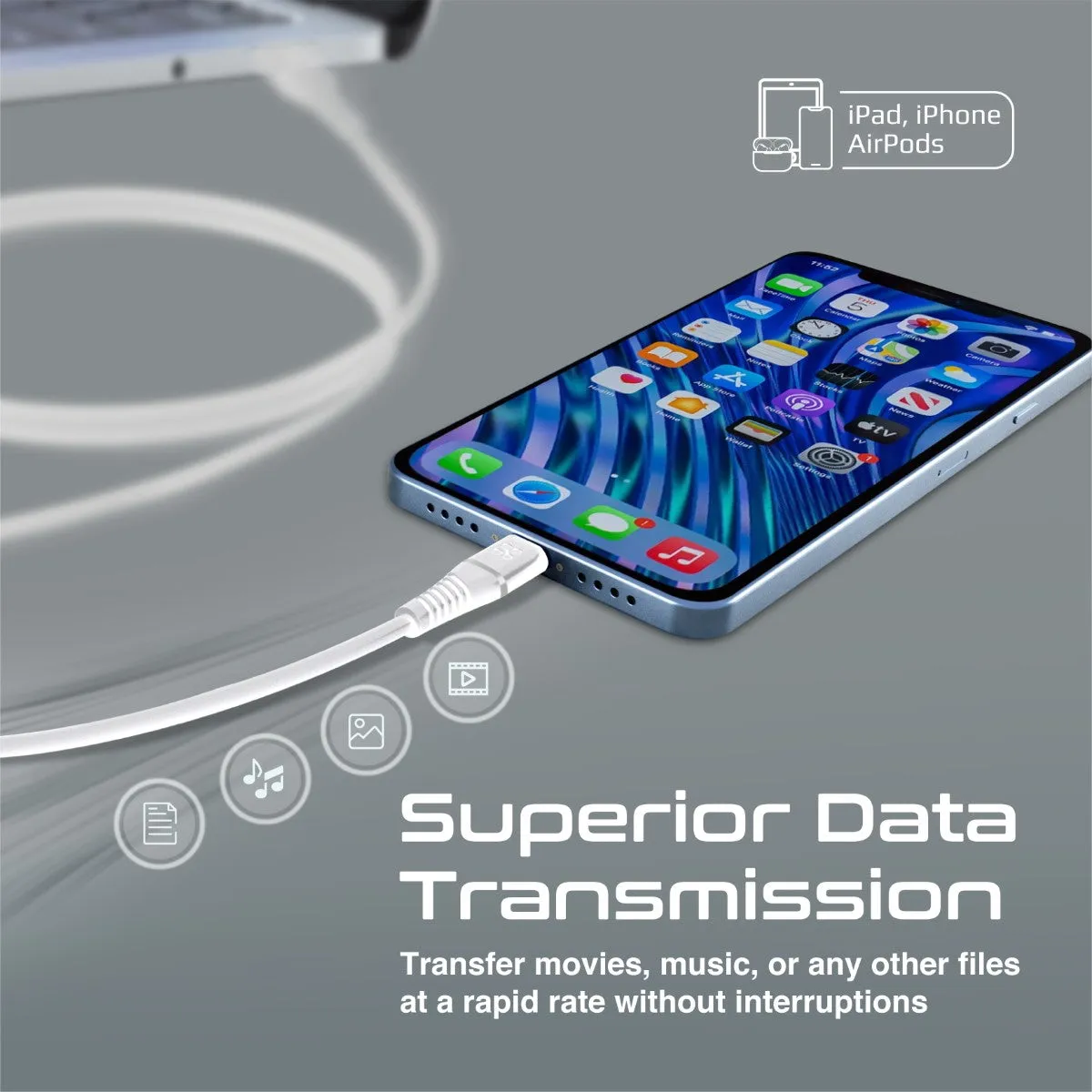 High Tensile Strength Data Sync & Charge Cable with Lightning Connector