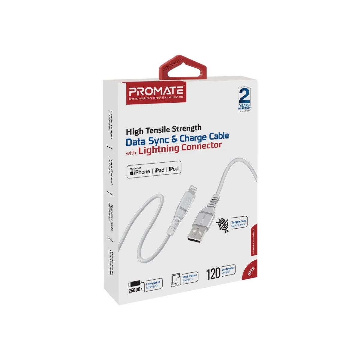 High Tensile Strength Data Sync & Charge Cable with Lightning Connector