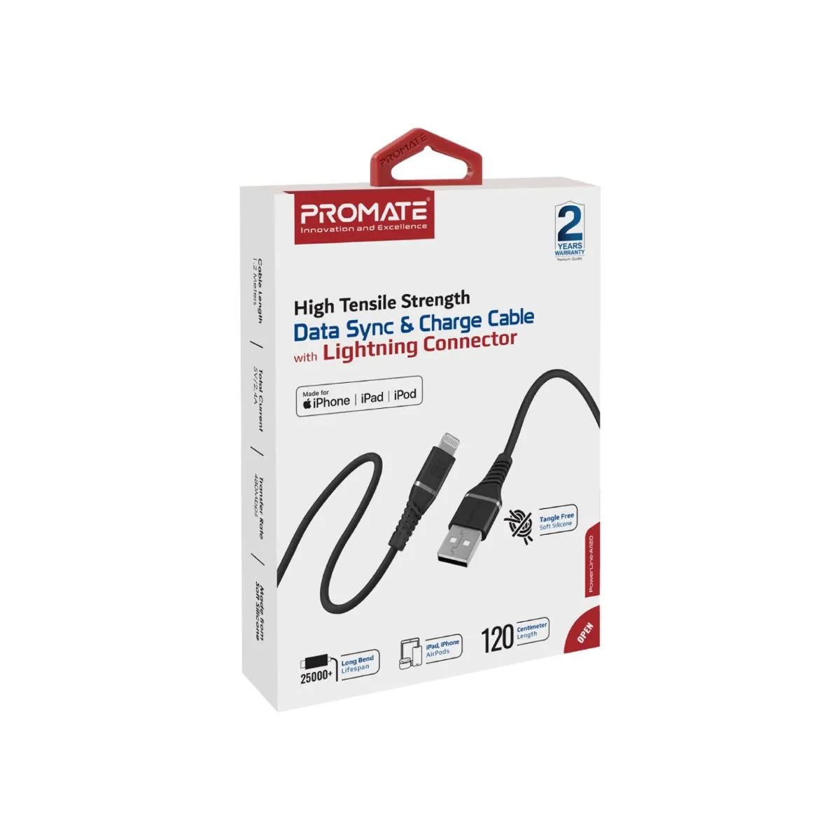 High Tensile Strength Data Sync & Charge Cable with Lightning Connector