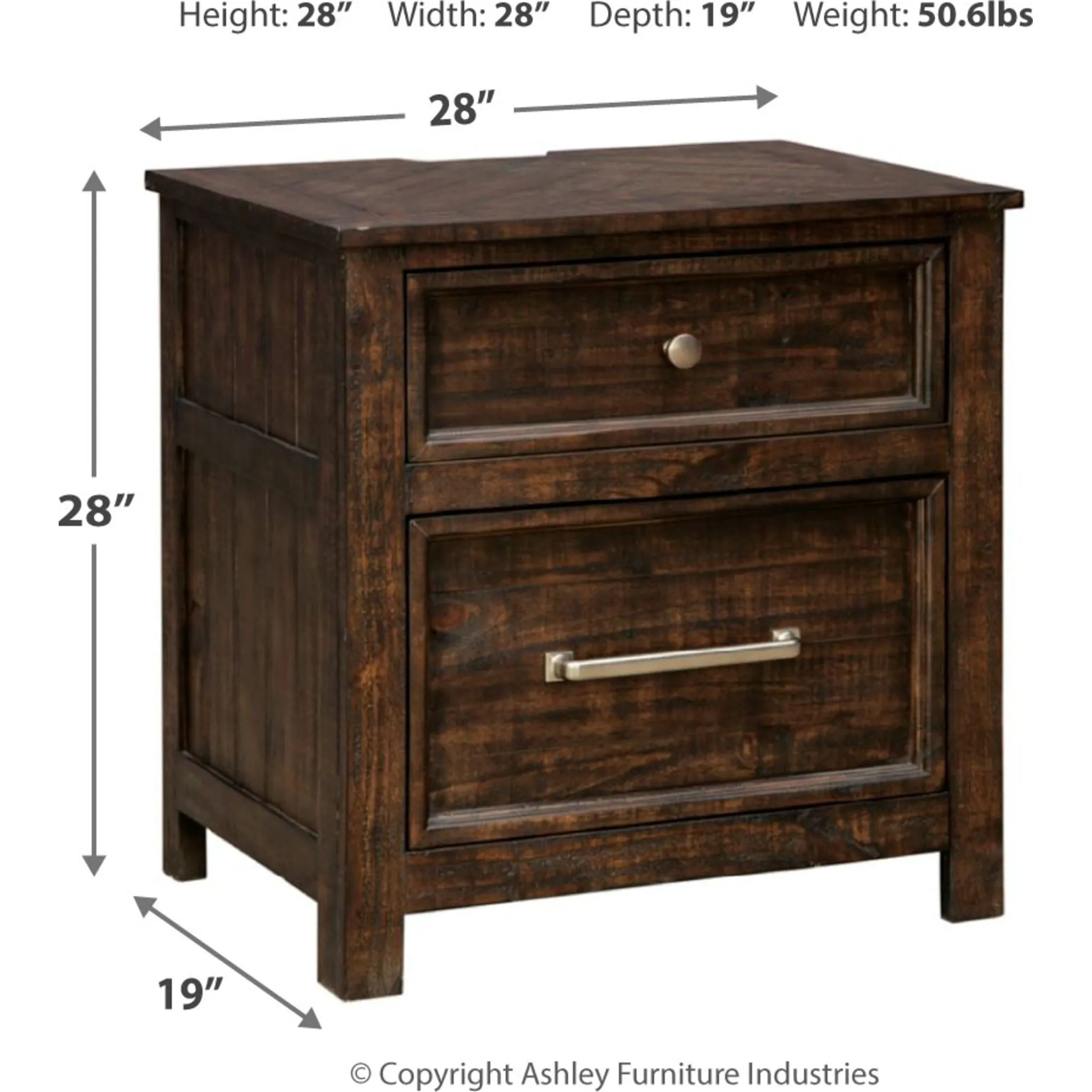 Hillcott- EXCLUSIVE Two Drawer Nightstand