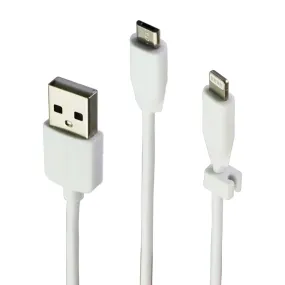 Hoco (1M/3.3-Ft) Rapid Charging 2-in-1 Cable with Micro-USB and 8-Pin - White