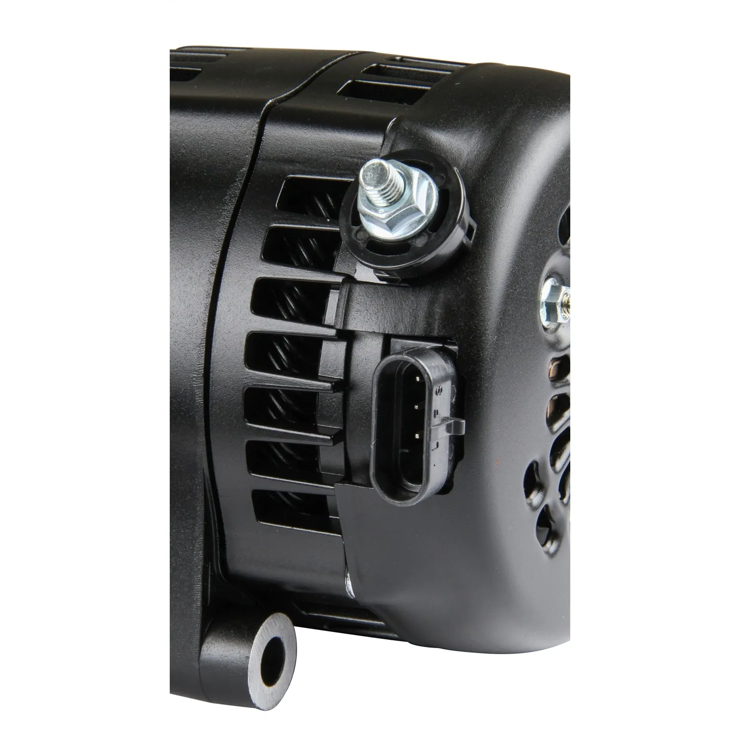 Holley Alternator - 12V - Internal Regulator - 6 Rib Serpentine Pulley - OE Plug/1 Wire - Aluminum - Black