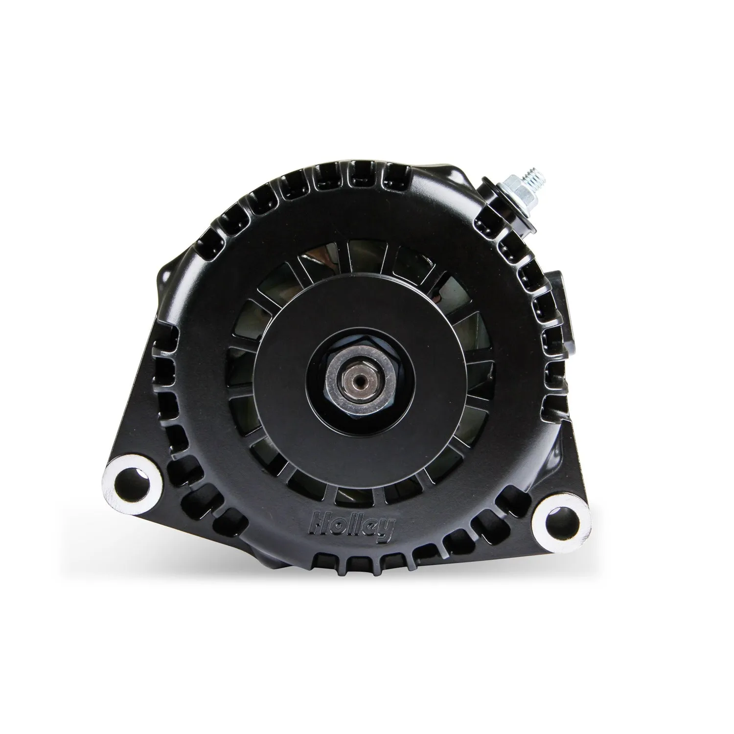 Holley Alternator - 12V - Internal Regulator - 6 Rib Serpentine Pulley - OE Plug/1 Wire - Aluminum - Black