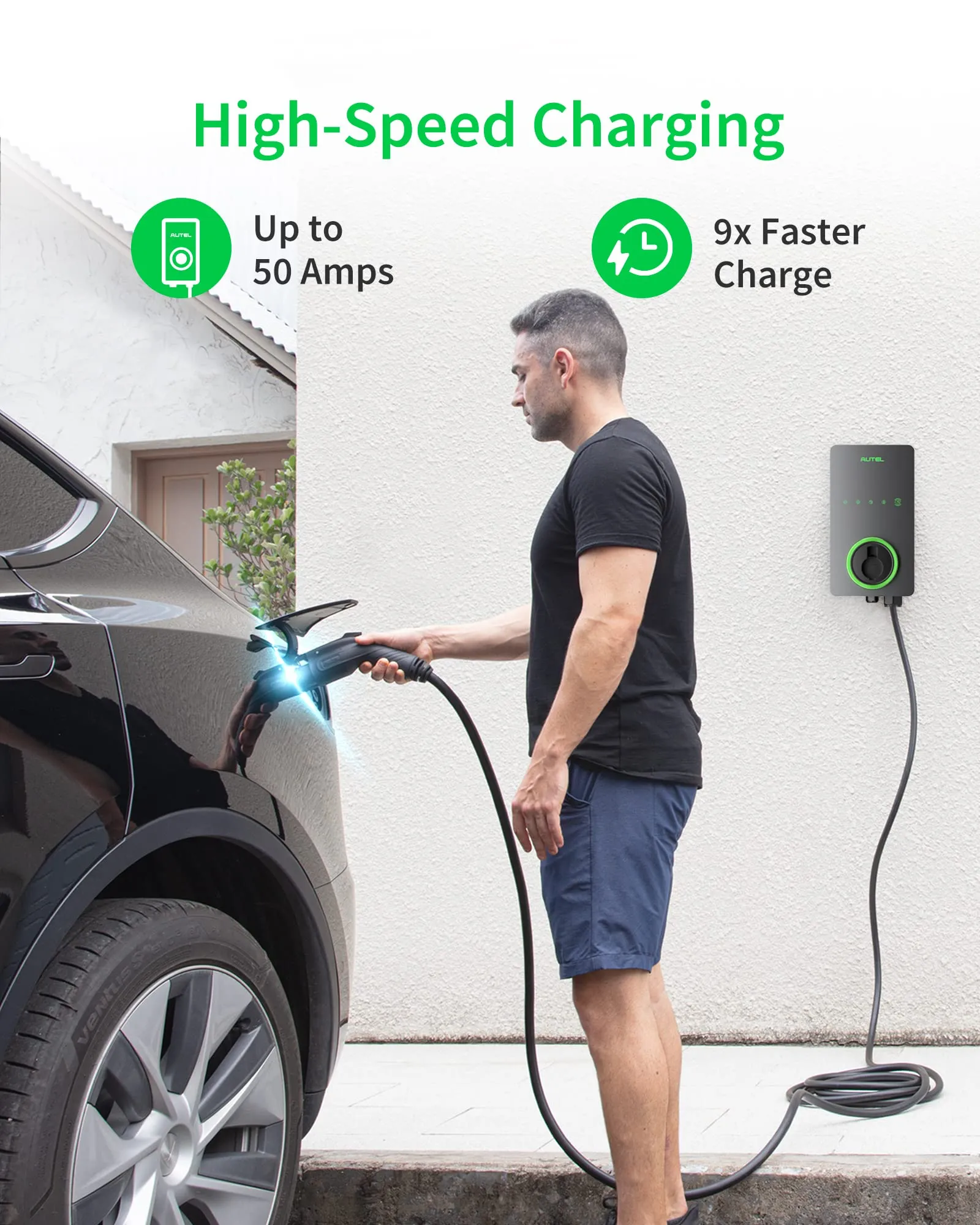 Home Smart Electric Vehicle (EV) Charger up to 50Amp, 240V.