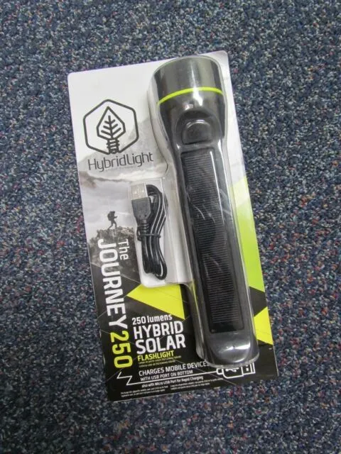 Hybrid Flashlight Solar/Chg 250 Lumens