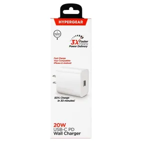 HyperGear 20W USB-C PD Fast Charge Wall Charger - White