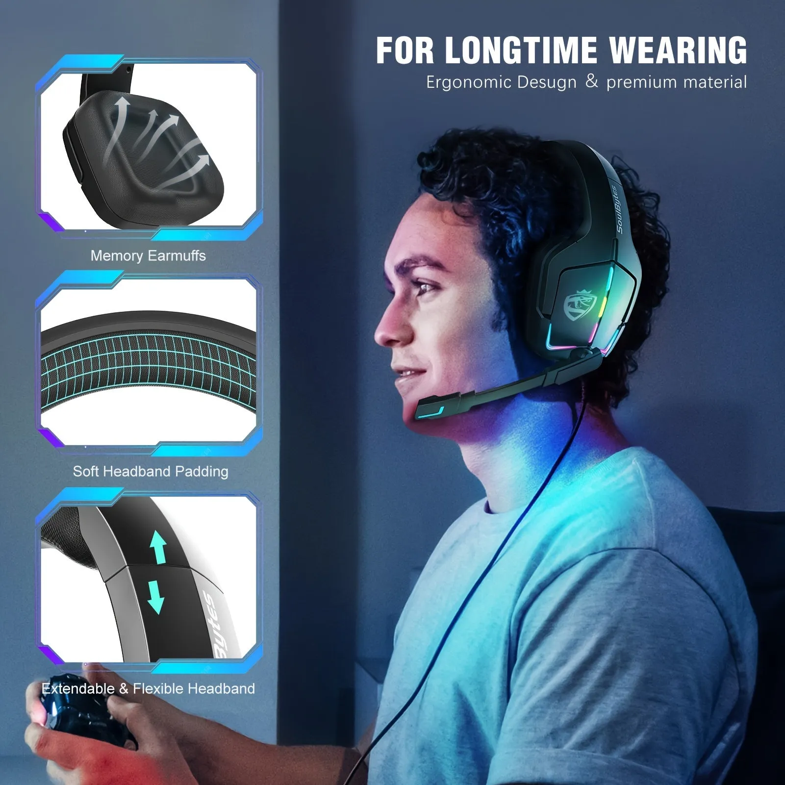 Immerse Yourself in Gaming SoulBytes RGB LED Gaming Headset