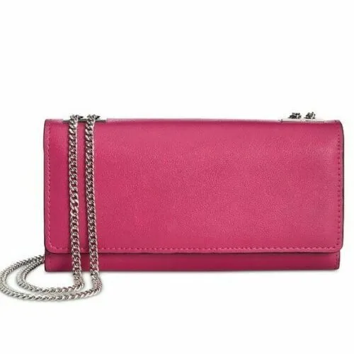 Inc Glam Crossbody Wallet - Fuchsia/Silver