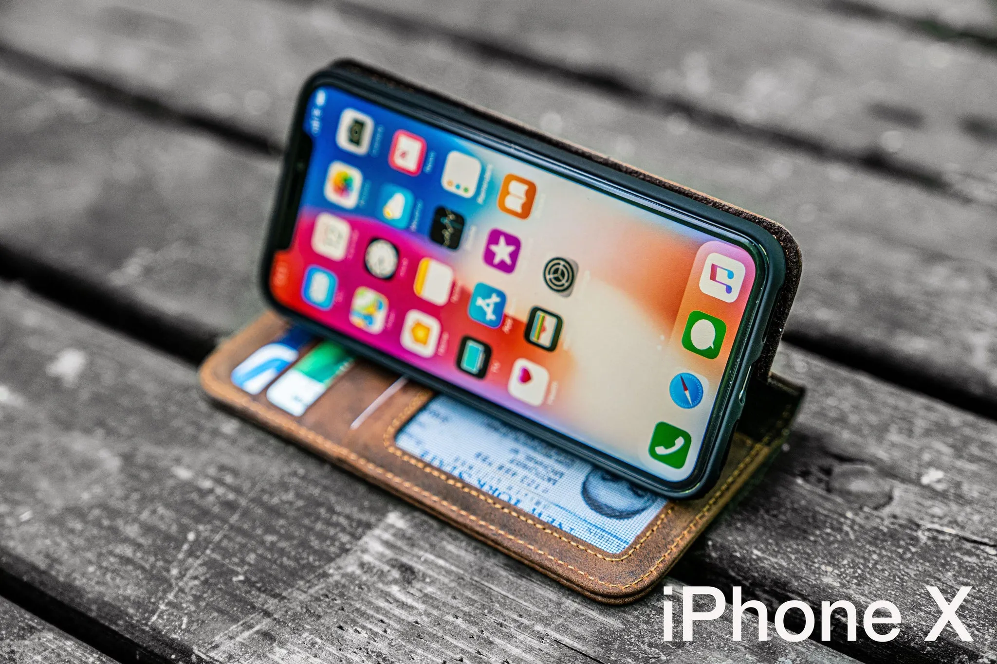 iPhone X Leather Wallet Case - No.01