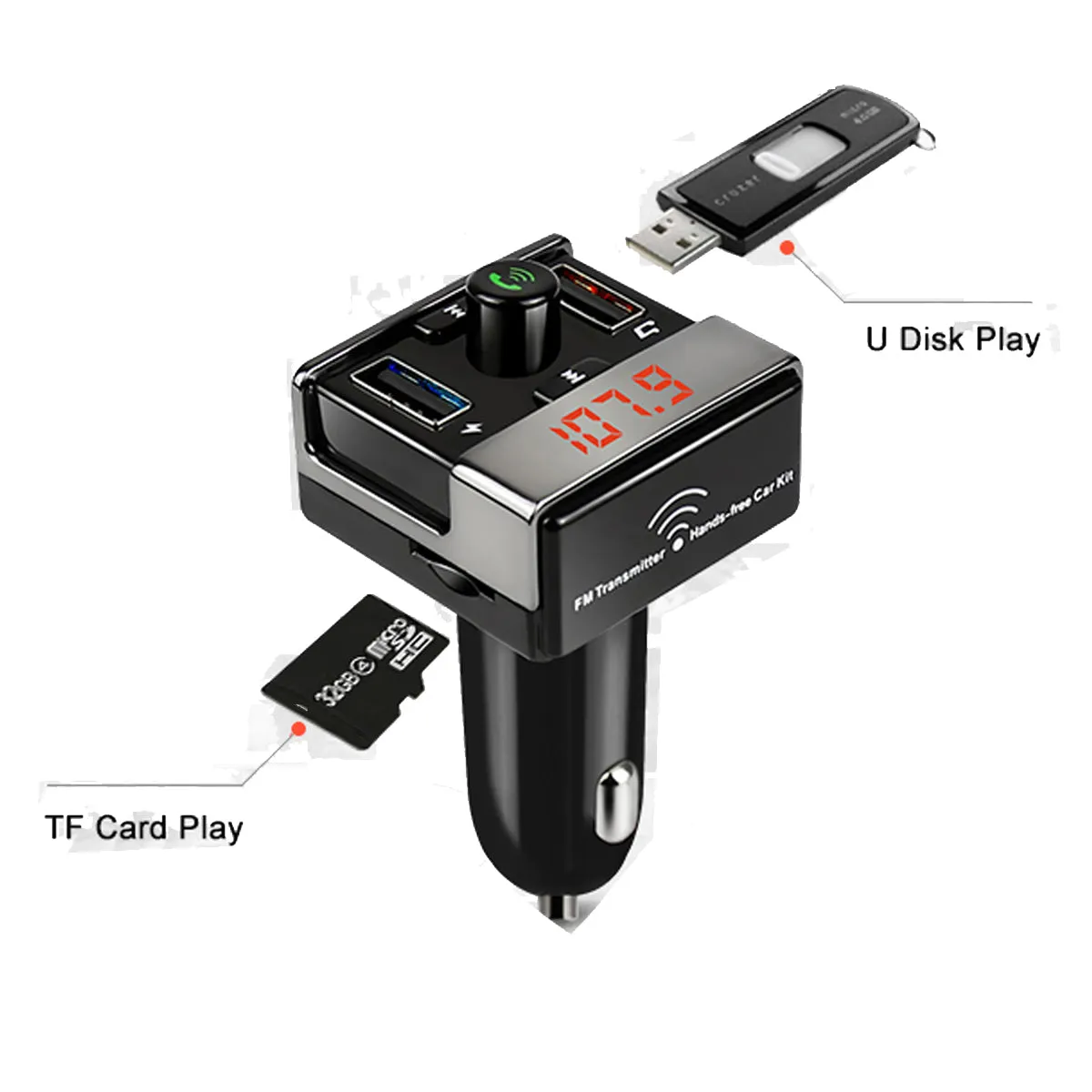 iSunnao FM Transmitter Bluetooth Wireless Radio Adapter Car Kit