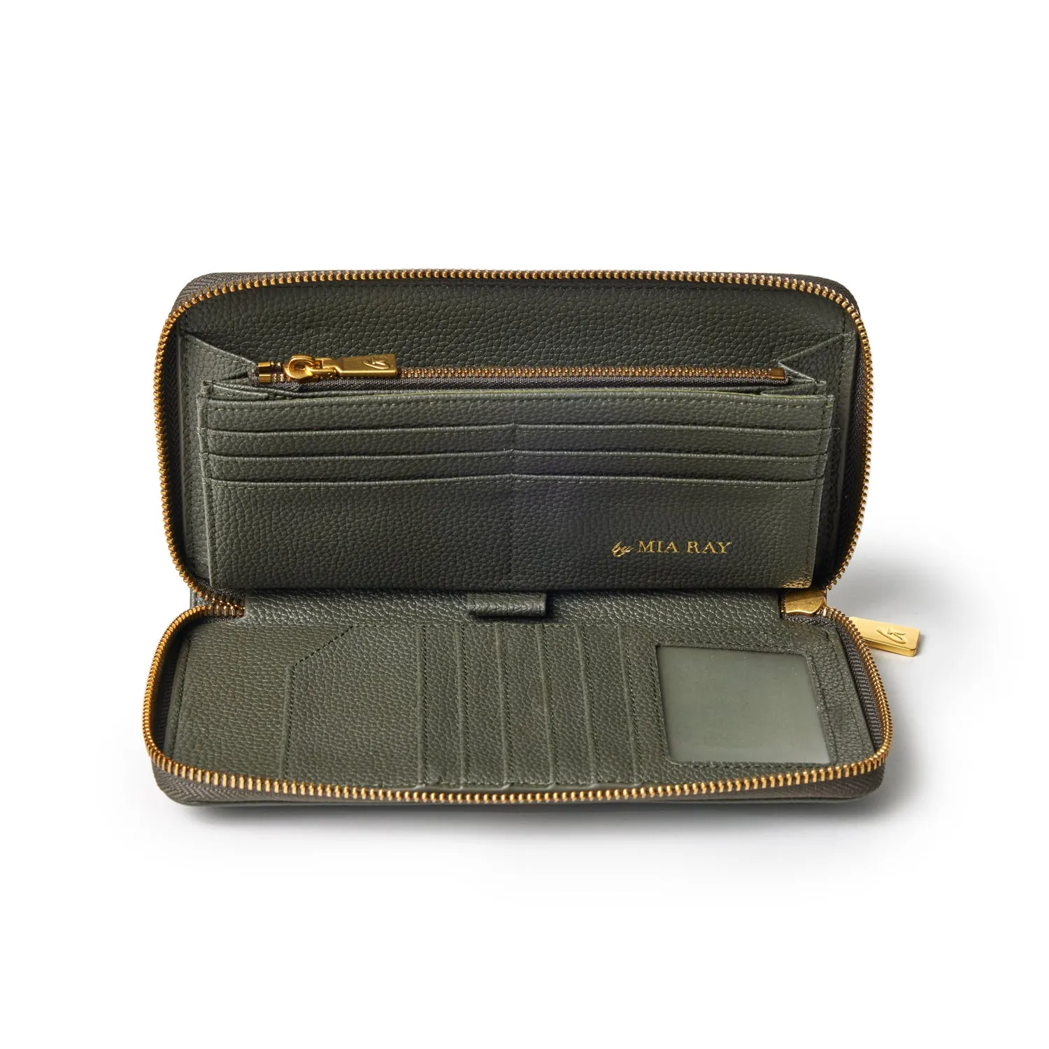 JUMBO PEBBLE WALLET - OLIVE GREEN