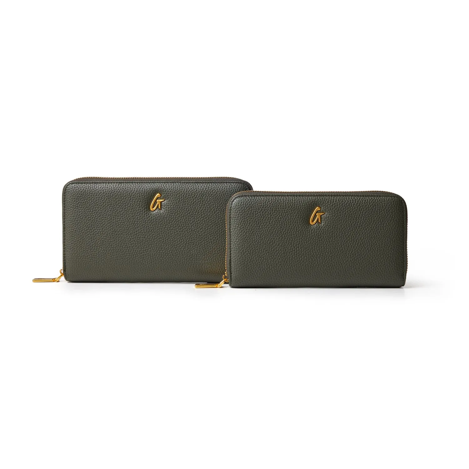 JUMBO PEBBLE WALLET - OLIVE GREEN