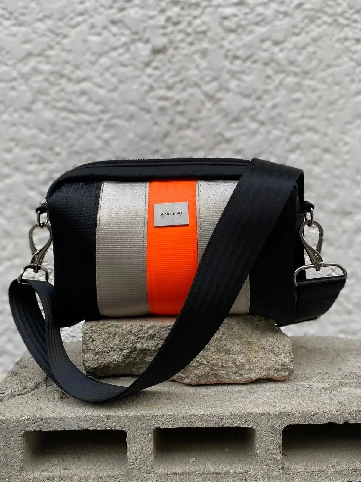 Kaste Stripe Crossbody Bag Black/Orange