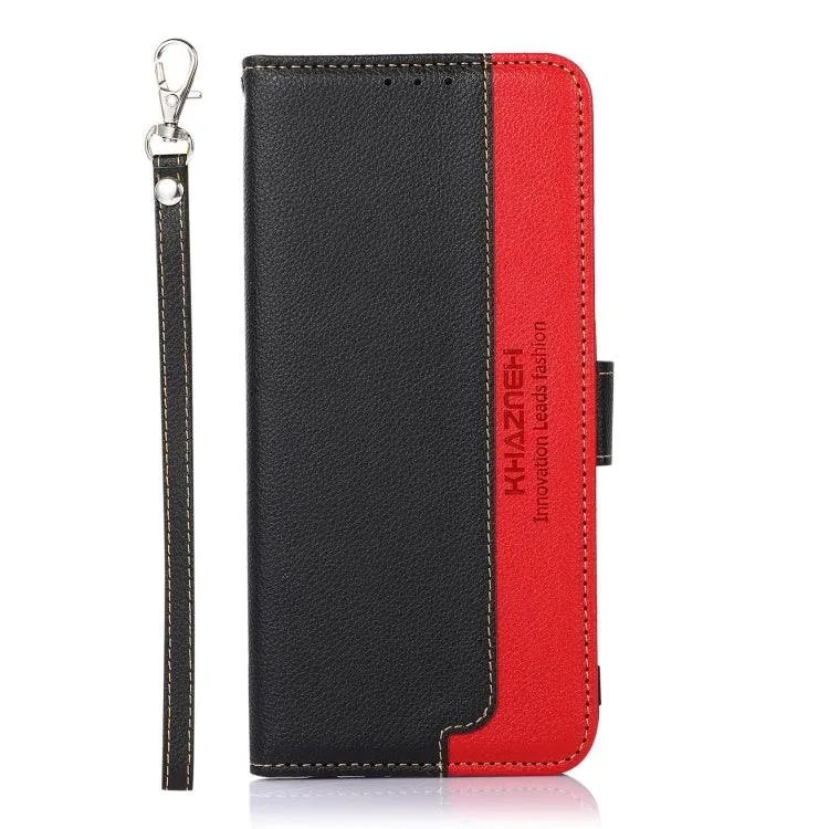 KHAZNEH Litchi Pattern Leather RFID Wallet Phone Case, Series 1