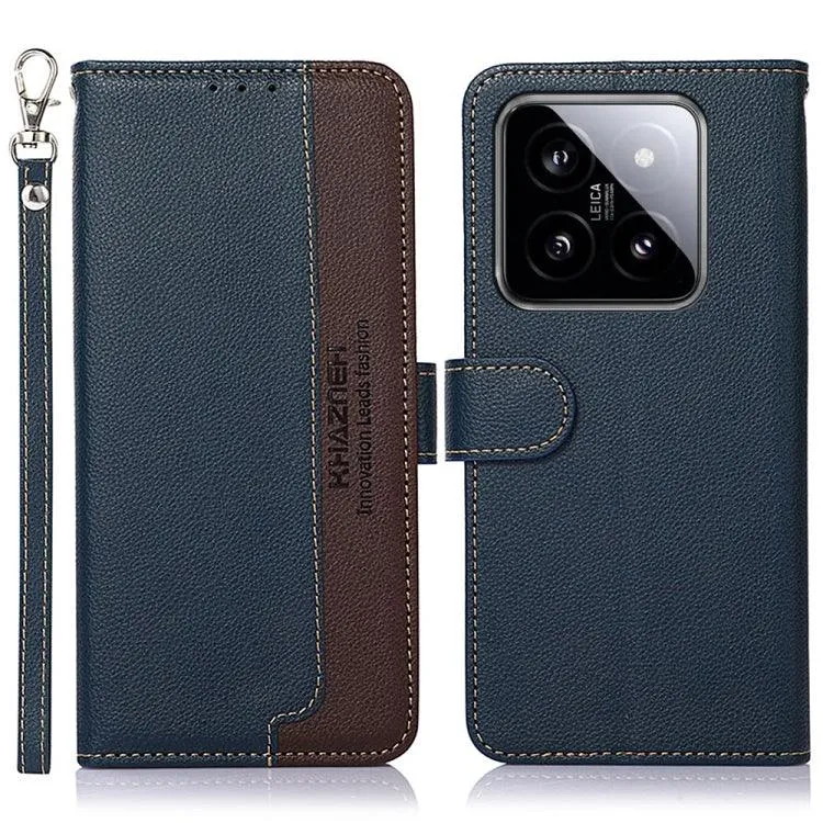 KHAZNEH Litchi Pattern Leather RFID Wallet Phone Case, Series 1