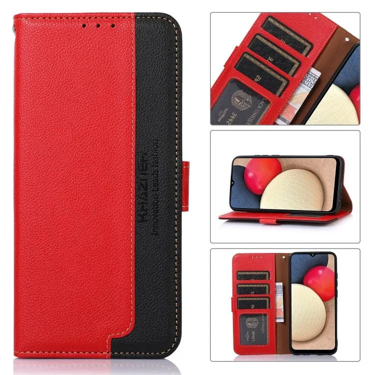 KHAZNEH Litchi Pattern Leather RFID Wallet Phone Case, Series 1