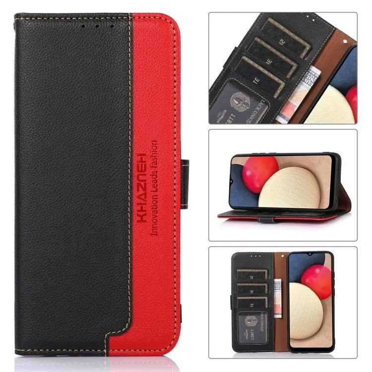 KHAZNEH Litchi Pattern Leather RFID Wallet Phone Case, Series 1