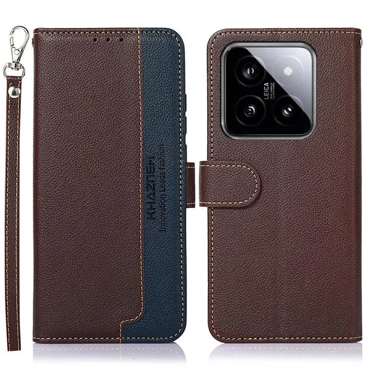 KHAZNEH Litchi Pattern Leather RFID Wallet Phone Case, Series 1