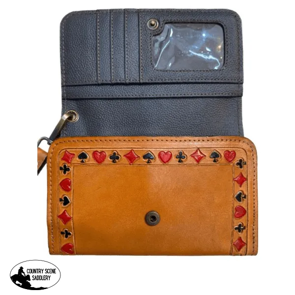 Klassy Cowgirl Leather Clutch Phone Wallet - 'Four of a Kind'