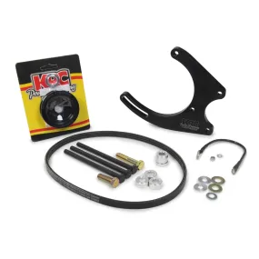 KRC Power Steering Passenger Side Alternator Bracket - Water Pump Mount - Aluminum - Black - GM LS-Series