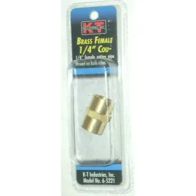 KT Industries 6-5221 Brass Female 1/4 NPT Female Coupler Both Side Air Fitting