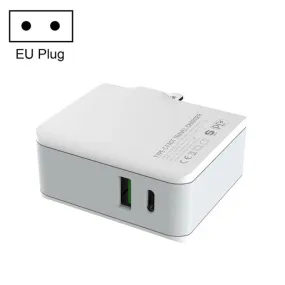 LDNIO A4403C 30W PD Fast Travel Charger with Foldable Plug & 1m Micro USB Cable, EU Plug