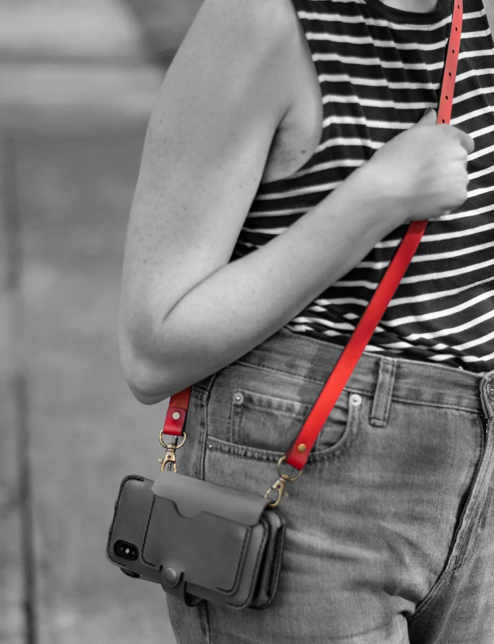 Leather Cross-Body or Shoulder Strap for Phone Case