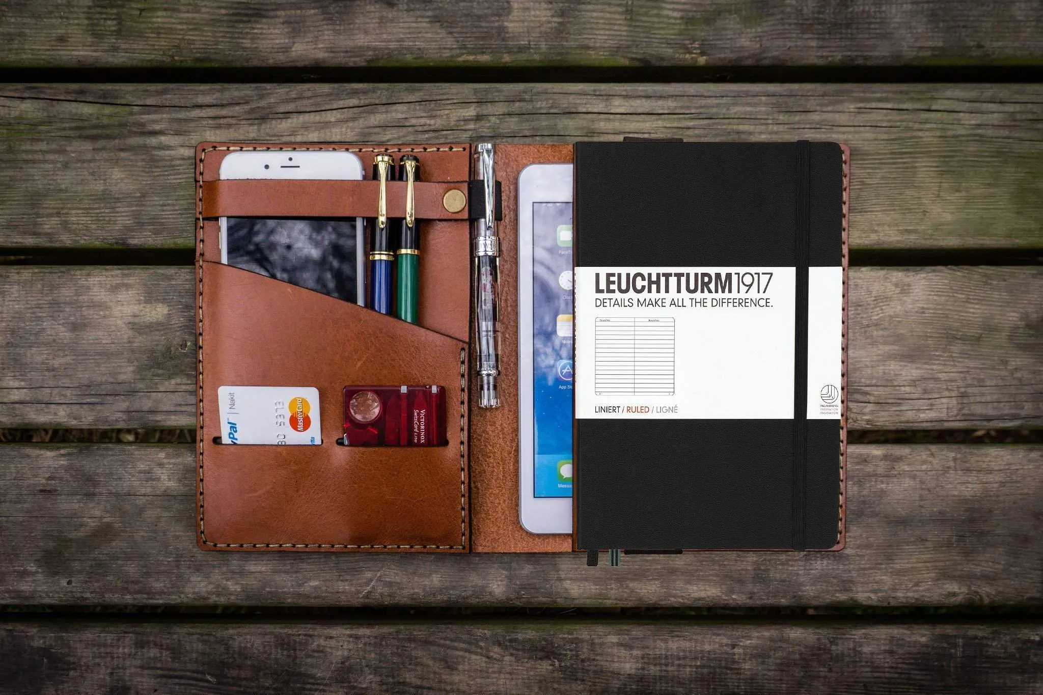 Leather Leuchtturm1917 A5 Notebook Cover - Brown - Bullet Journal Cover