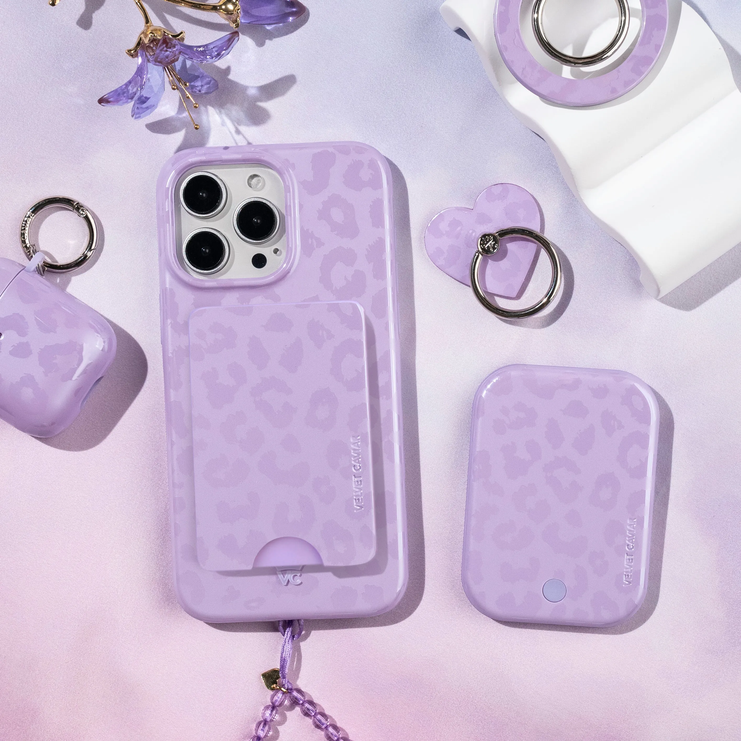 Lilac Leopard MagSafe Wallet