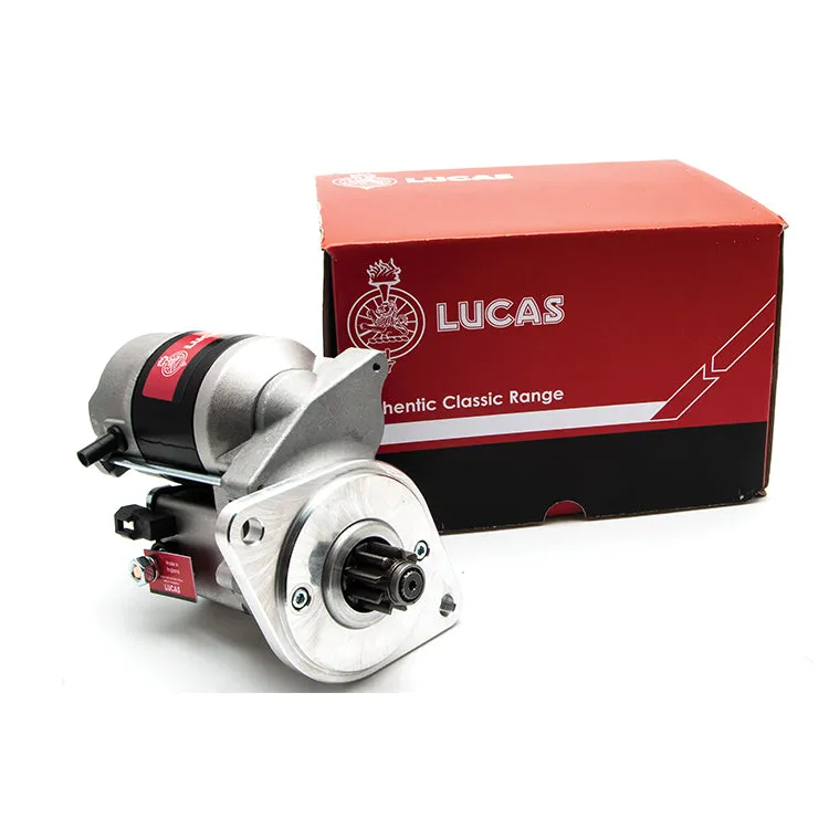 Lucas starter. Jaguar XJ6 (2.8 and 4.2) 4.2 Straight 6 (but not E type). Small 29mm pinion. 9 toothed gear.