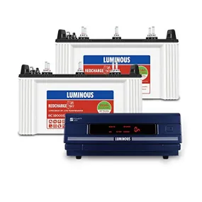 Luminous Inverter & Battery Combo (PowerX 2250 Pure Sine Wave 2000VA/24V Inverter, Red Charge RC 18000ST Short Tubular 150Ah Battery) for Home, Office & Shops