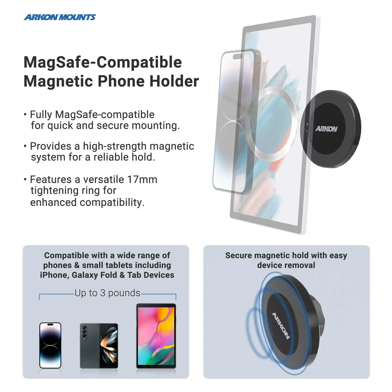 Magnetic Phone Holder with 11" Flexible Tripod - MagSafe Compatible