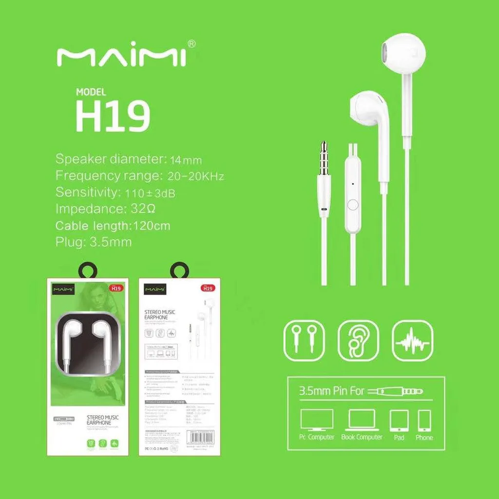 Maimi H19 Stereo music earphone