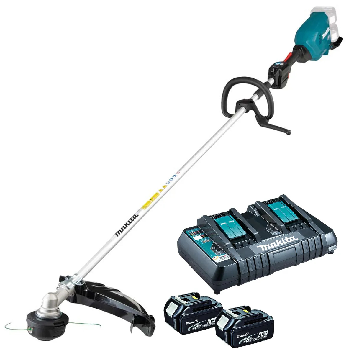 Makita DUR369LPT2 36V Brushless Line Trimmer with 2 x 5.0Ah Batteries & Charger