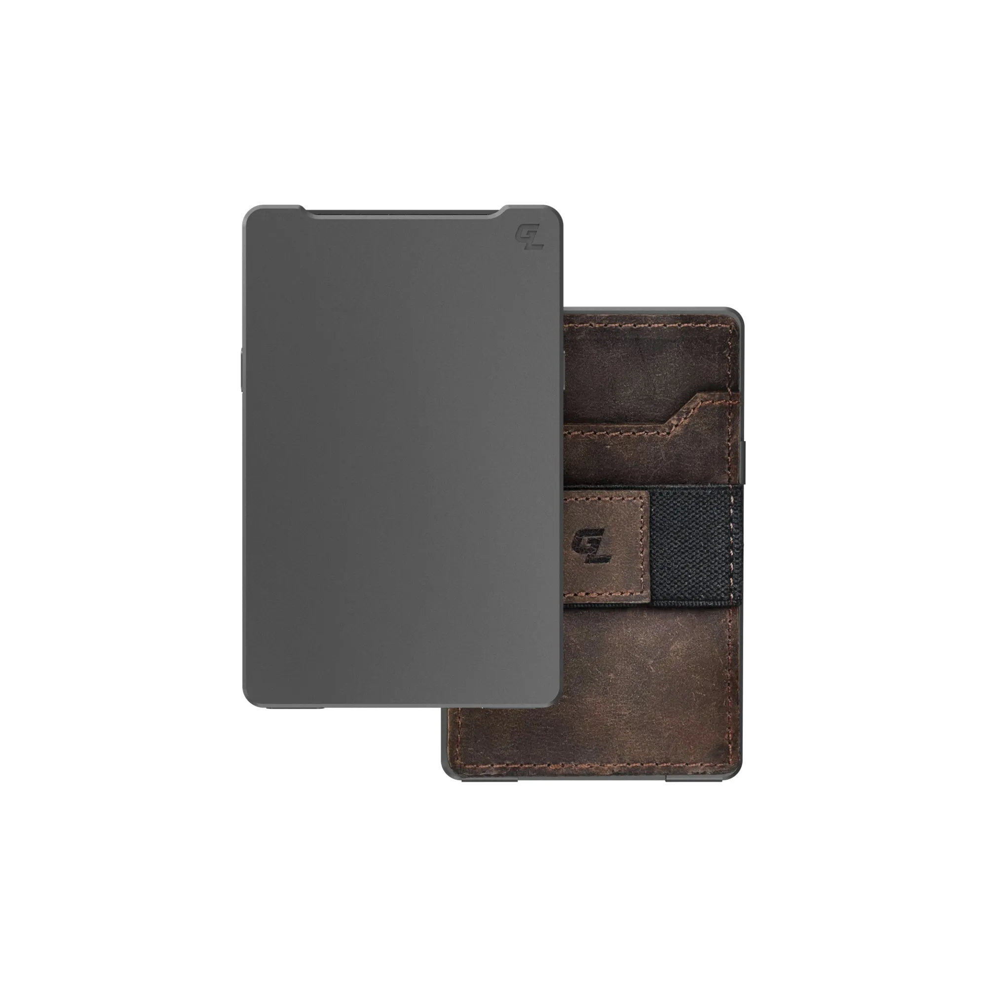 Men's Groove Life Wallet GO Gunmetal with Brown Leather Sleeve