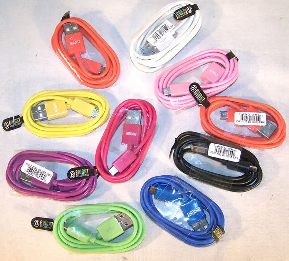 MICRO USB PHONE CABLE CHARGER PHONE ACCESSORY ( sold by the PIECE OR bag of 10 pieces )