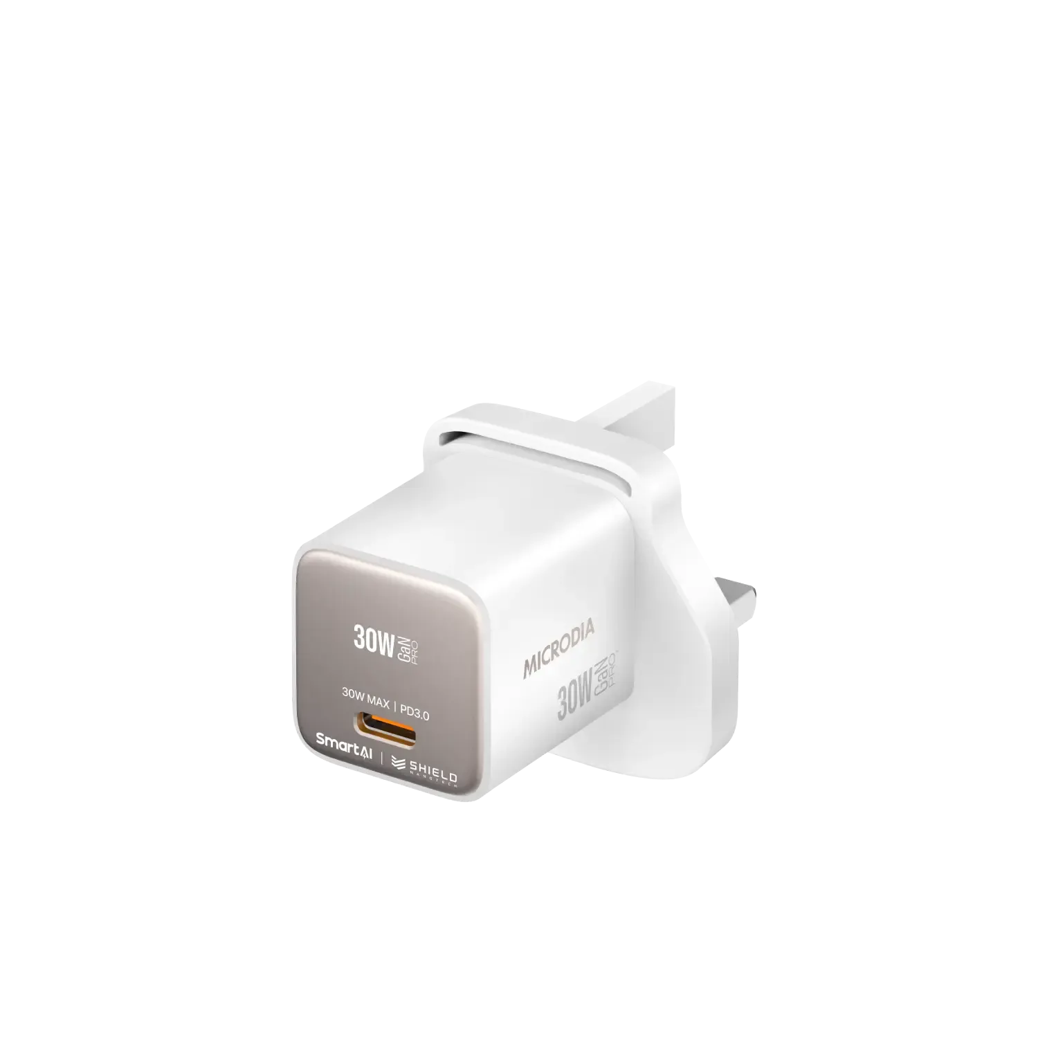 MICRODIA SMARTCube™ Nano 30W GaN Pro Wall Charger, USB-C PD3.0