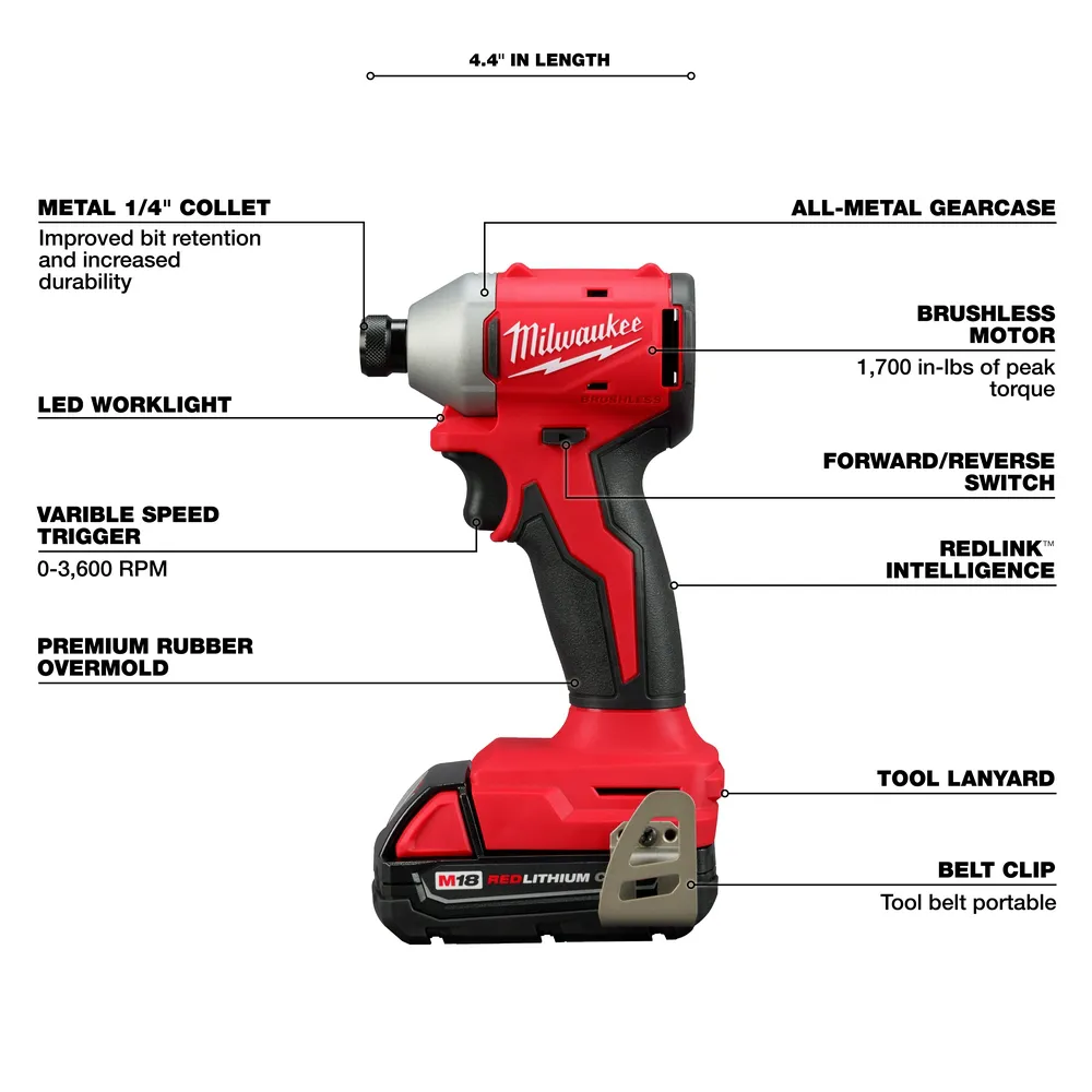 Milwaukee M18 Compact Brushless 2-Tool Combo Kit