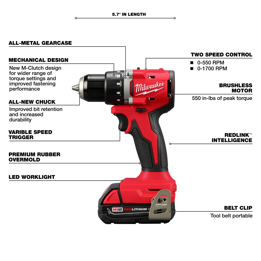 Milwaukee M18 Compact Brushless 2-Tool Combo Kit